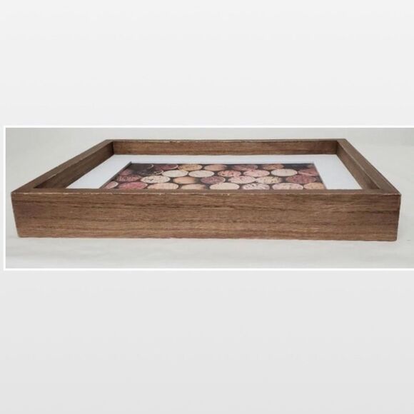 New Room & Retreat Wall Art Wine Corks Wood Framed Brown Picture Box Sign Décor - Picture 14 of 14